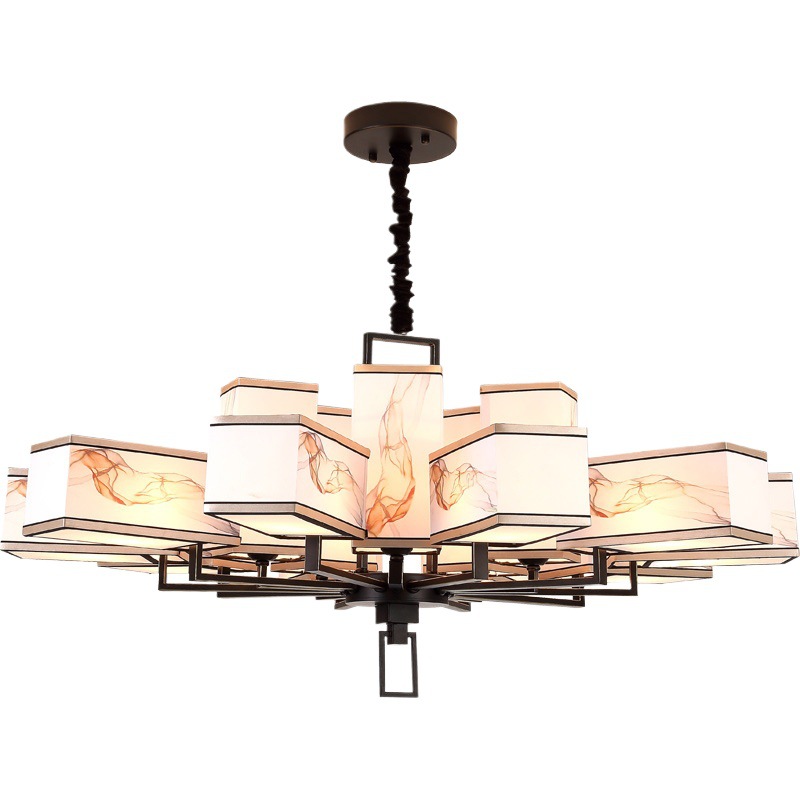 Nueva lámpara china estilo chino estilo creativo dormitorio lámpara de sala de estar casera personalidad Zen edificio dúplex conjunto de lámparas candelables