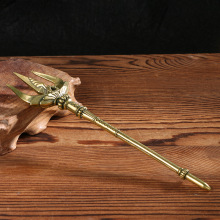 跨境外贸热销海王鱼叉三叉戟茶道茶针做旧仿古铜器收藏品厂家批发