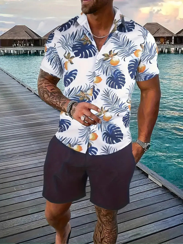 新潮酷春季夏季新款时尚男装男士短袖衬衫上衣开衫跨境源头工厂|undefined