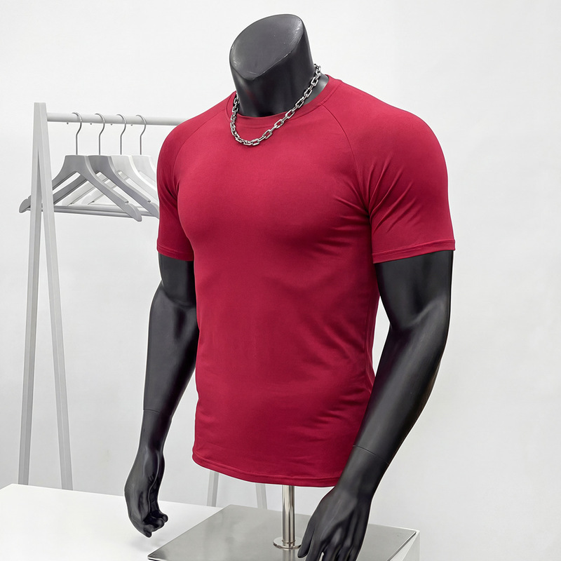 2024 Summer Muscle Sports Casual Slim Fit Fitness Short Sleeve Men's Basketball Running Training T-Shirt Trendy Fitness