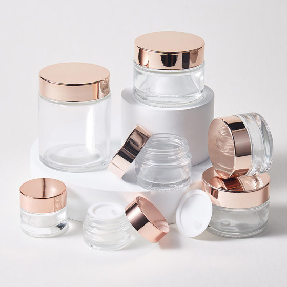 30g Transparent Cream Bottle Frosted Glass Empty Bottle Cream 50g Rose Gold Bottled Cosmetic Products