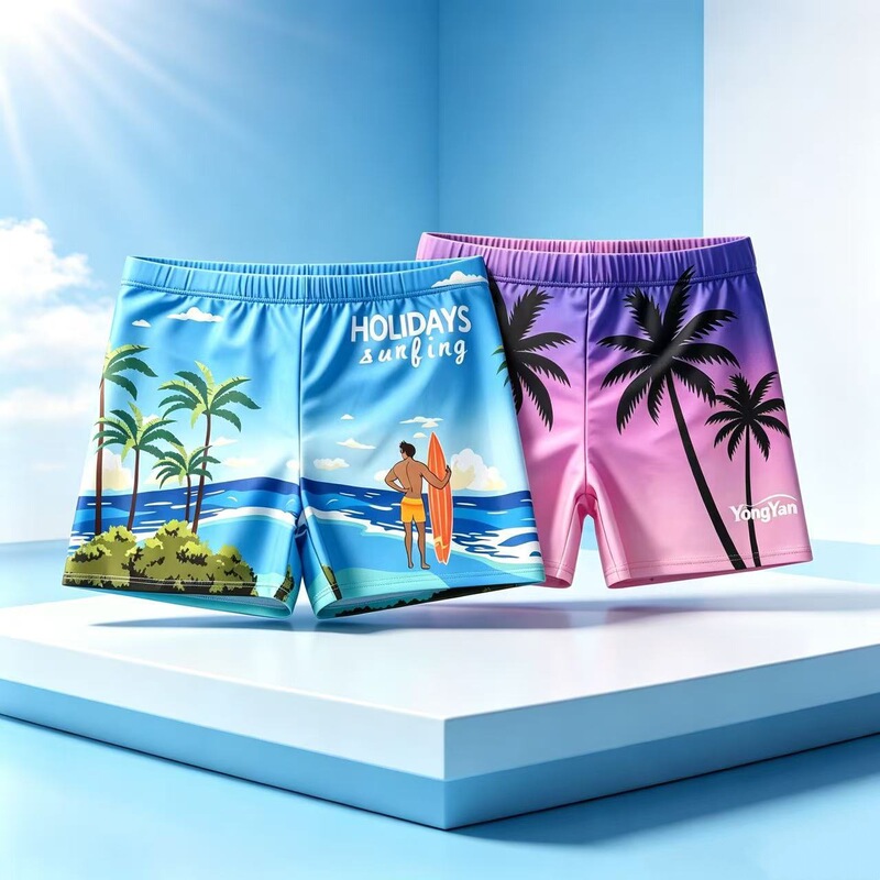 Resort-Style Men's Professional Boxer Swimming Trunks, Quick-Drying, Elastic, Comfortable, Breathable, Lightweight, Beach and Hot Spring Wholesale Casual Wear