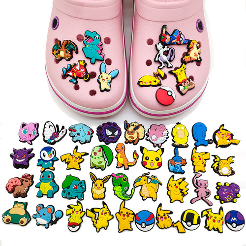 Adorable cartoon Pikachu pet Pokémon series hole shoe decoration DIY hole shoe fastener
