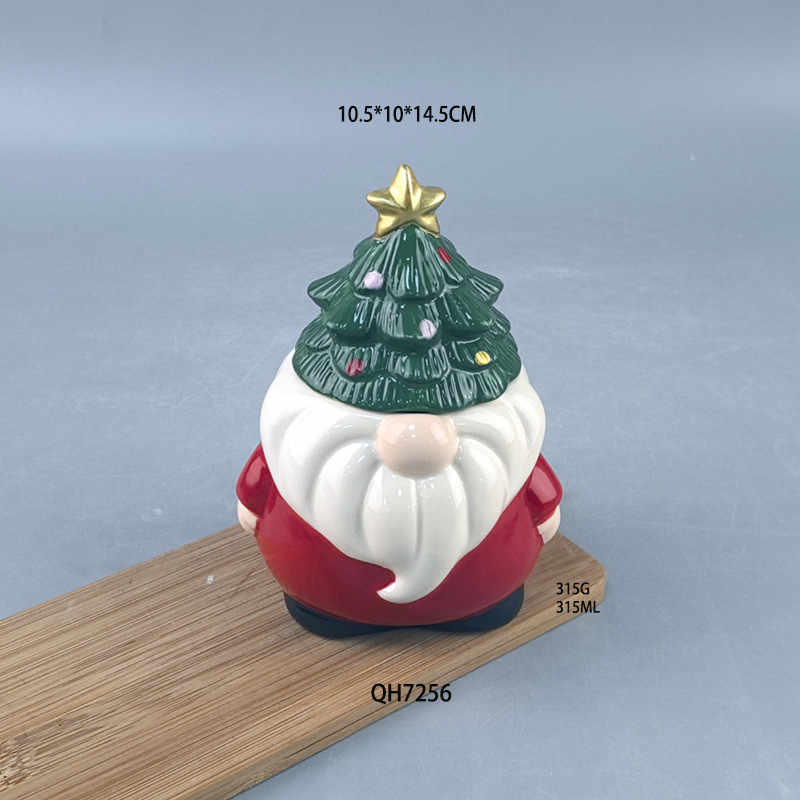 Navidad americana transfronteriza Santa enano frasco pintado nubes como decoración de mesa de árbol de Navidad de cerámica