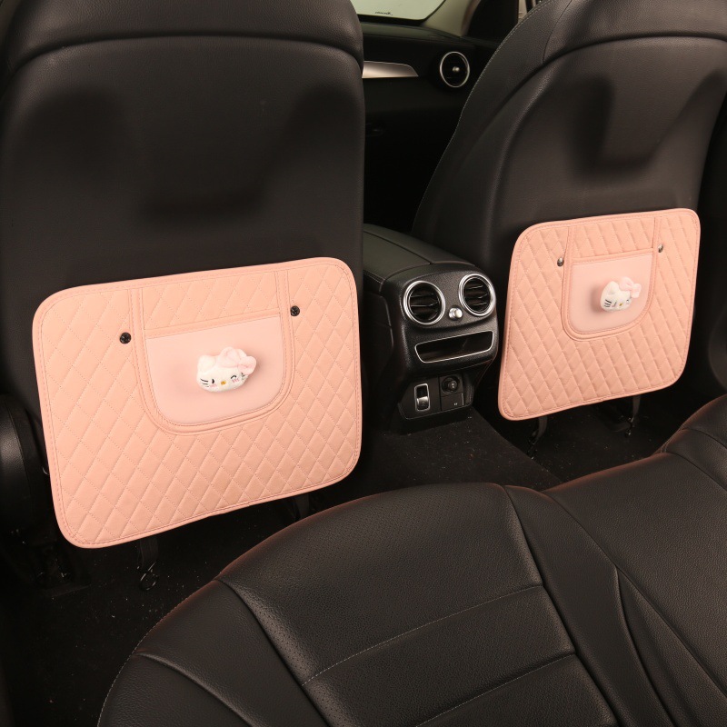 Casual Ladies Cute Cartoon Chair Back Anti-Kick Pad Car Seat Back Anti-Fouling Pad Seat Back Pocket Hanging Type