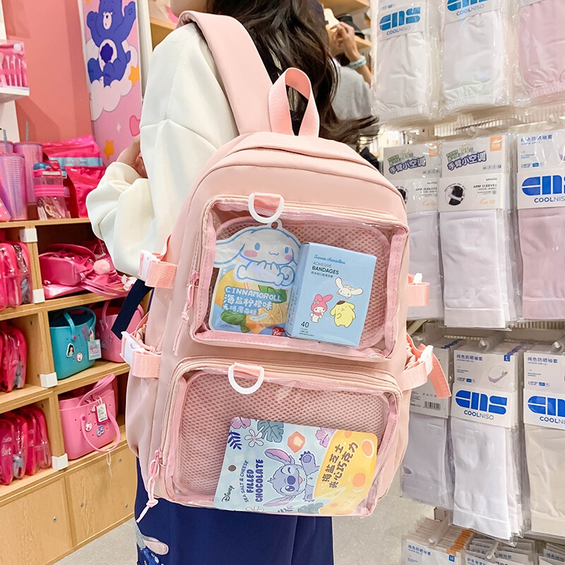 Large-Capacity Shoulder Transparent Preppy Student Schoolbag Daily Female Campus Jk Simple Niche High-Looking Baby Bag Pain Bag Large-Capacity Shoulder Transparent Preppy Student Schoolbag Daily Female Campus Jk Simple Niche High-Looking Baby Bag Pain Bag