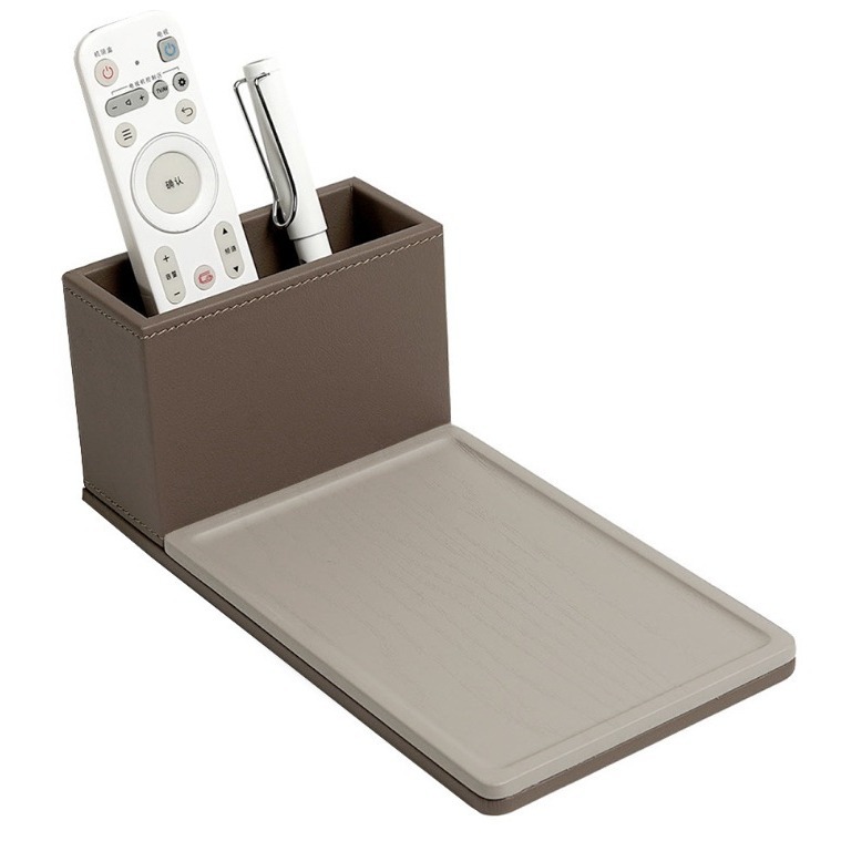 Hotel cinco estrellas cuero guía de servicio de impresión de logotipo caja de toallas bandeja cubierta de control remoto papelera de papelera