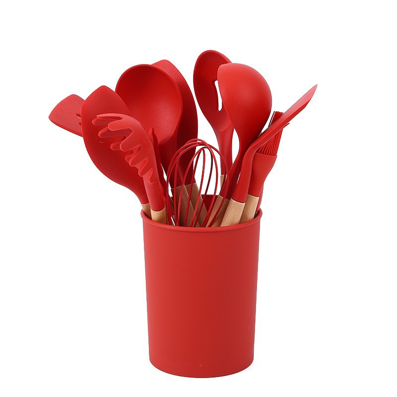 FDA manejo de madera de haya de silicona 12 piezas conjunto de paneles antiadherentes de fugas de paneles