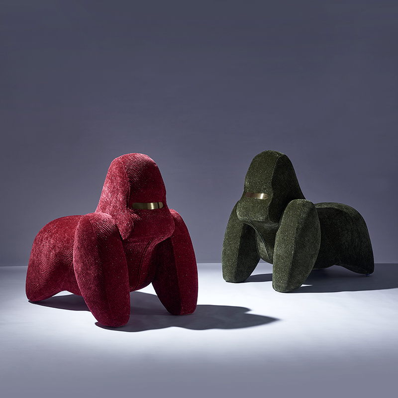 Gorilla Children's Leisure Chair Chenille Velvet Shaped Cotton Living Room Accessory Gorilla Sofa