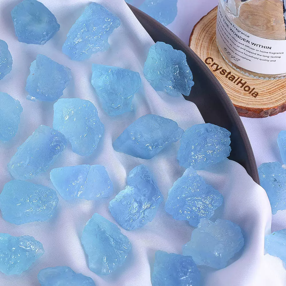 天然海蓝宝原石 海蓝宝扩香石 裸石可镶嵌耳坠吊坠戒指DIY手串