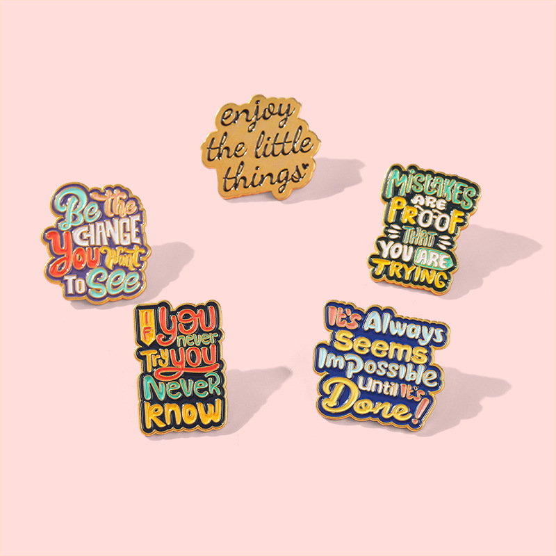 Fashion English Letters Short Sentence Series Alloy Brooch display picture 3