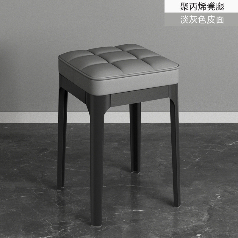 Taburetes de mesa de comedor apilables, sillas de bar modernas y simples, sillas de comedor de plástico nórdico para el hogar.