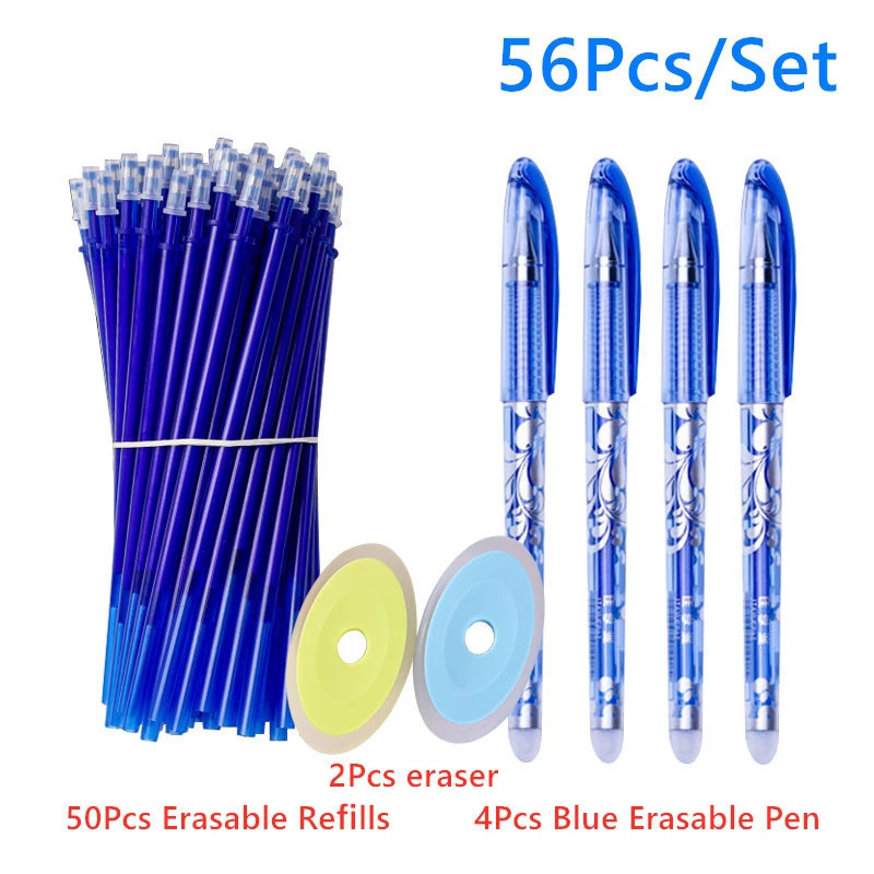 Cross-Border Erasable Gel Pens, Blue and White Series, Colorful Needle Tip, Heat-Sensitive Disappearing Blue Ink, Factory Direct Sales, Wholesale Pens Cross-Border Erasable Gel Pens, Blue and White Series, Colorful Needle Tip, Heat-Sensitive Disappearing Blue Ink, Factory Direct Sales, Wholesale Pens