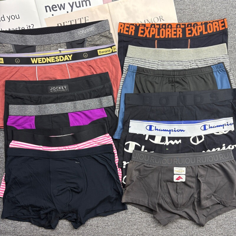 Men's Boxer Briefs, Solid Color, Sexy, Low-Waist, Comfortable, Cotton, Soft, Close-Fitting Underwear
