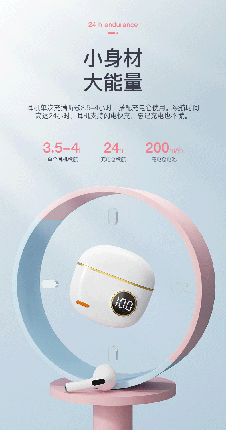 Popular compact true wireless Bluetooth earbuds 2025 new ultra long battery life sports running noise reduction high quality in-ear