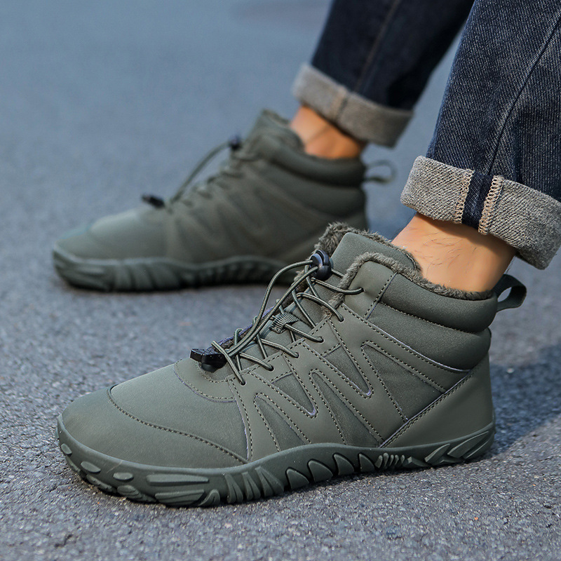 Zapatos deportivos de algodón transfronterizos al aire libre hombres y mujeres con botas cálidas de lana resistentes al desgaste antiesquí zapatos de pareja de invierno gruesos