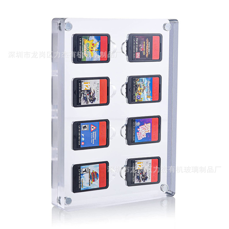 亚克力游戏卡片透明盒 CNC卡槽游戏芯片强磁收藏收纳展示支架