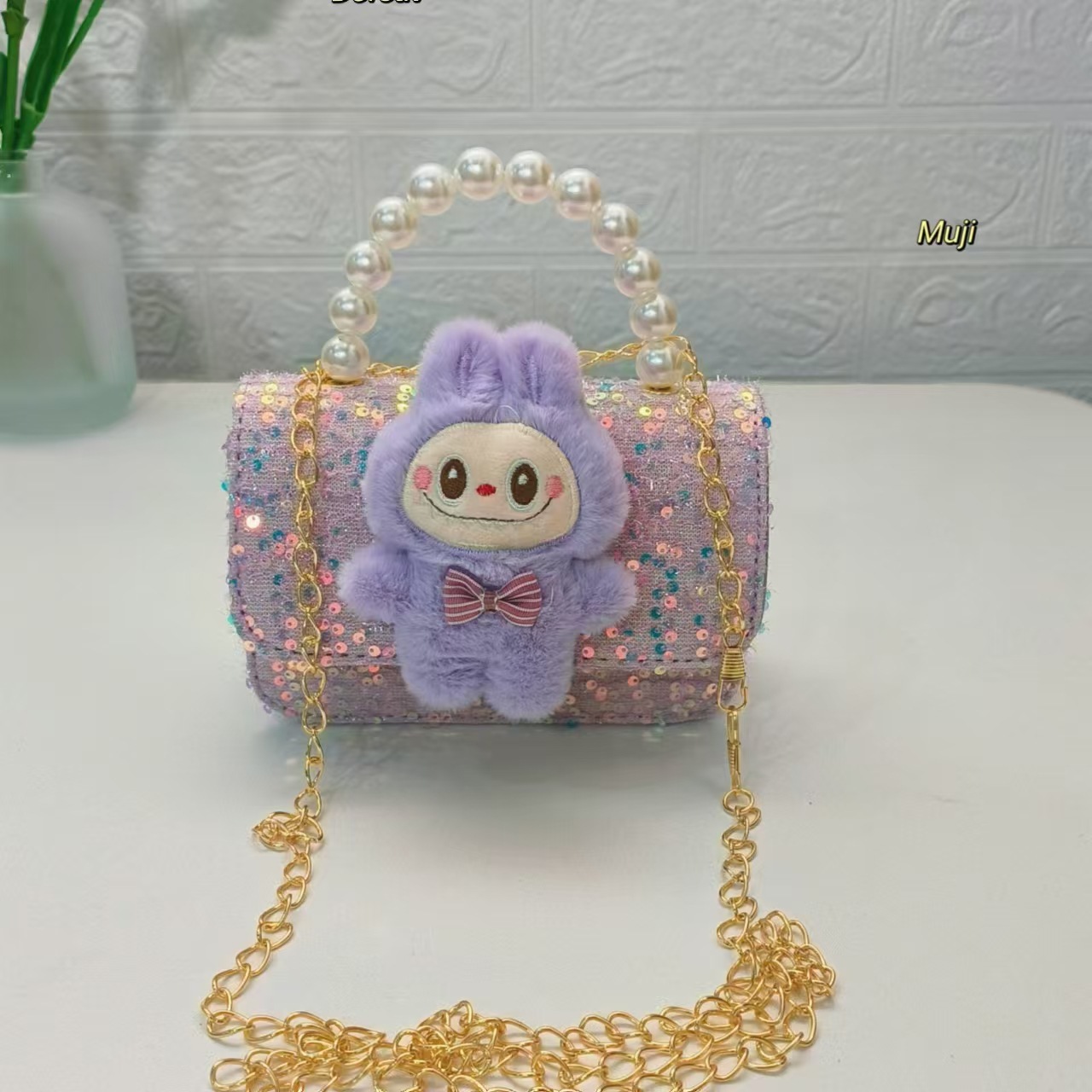 Bolso de perlas bolso de dibujos animados de viento fragante bolso de niños bolso de cambio bolso de accesorios bolso de cadena bolso de sequillas bolso cuadrado