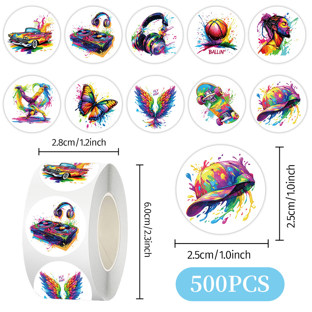 Cien tipos de dibujos animados pegatinas de animales rollo de recompensas para niños materiales didiy papelería cuaderno cinta adhesiva decoración