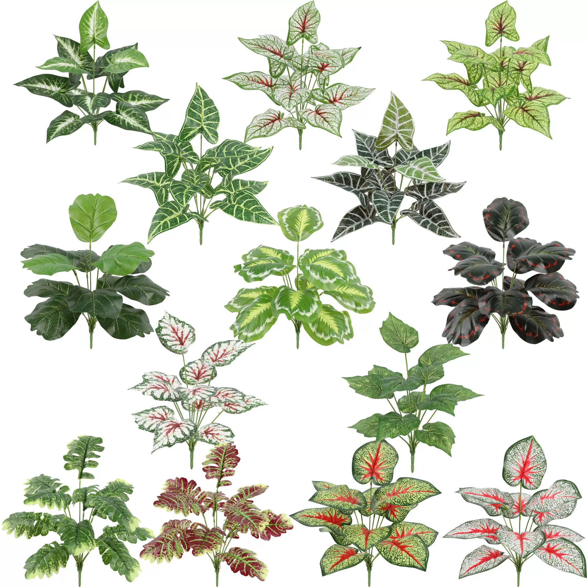 Realistic plant lamp for hotel, layout indoor, decorations