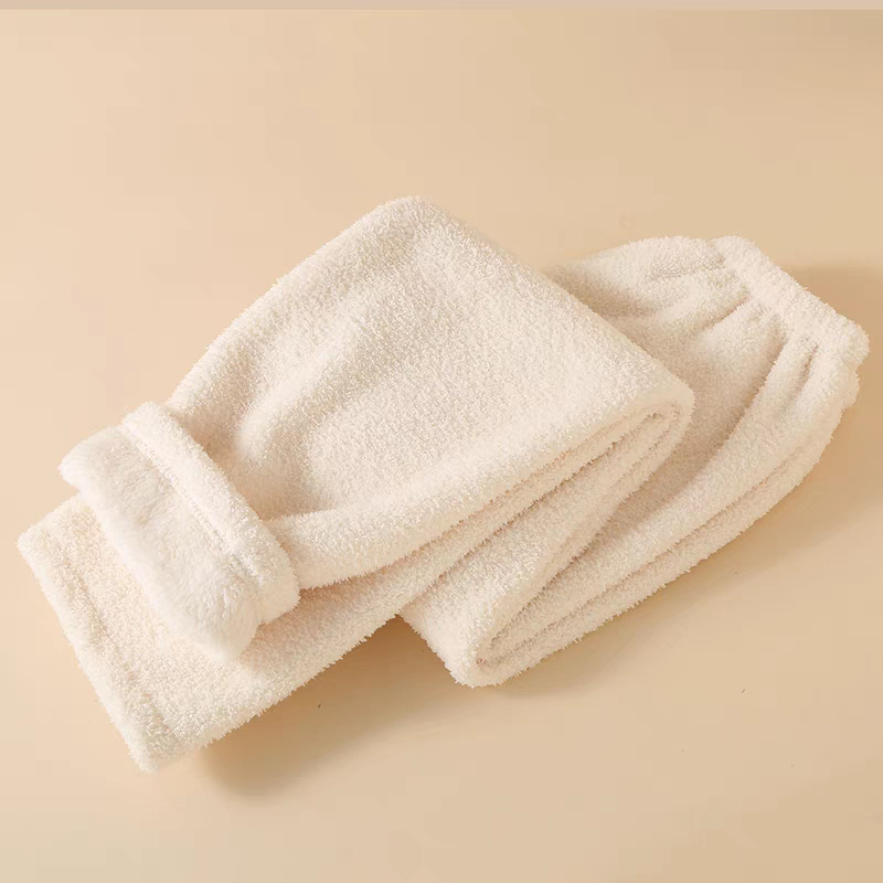 Half-Velvet Pajamas, Autumn and Winter Coral Velvet Flannel, Home Pants That Can Be Worn to Sleep, Thickeneded Plush Walking Pants