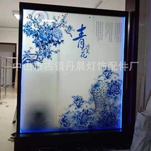 定制大厅流水墙 水幕墙 玻璃流水屏风不锈钢屏风可移动办公室隔断