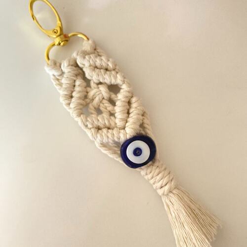 Bohemian hand-woven cotton tassel pendant devil's eye keychain cross-border foreign trade supply