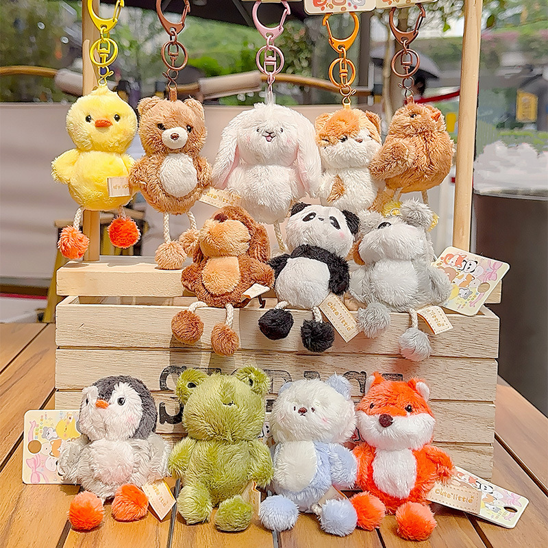 Jinnew Original New Mini Small Animal Pull Feet Plush Pendant Mini Bag Keychain Doll