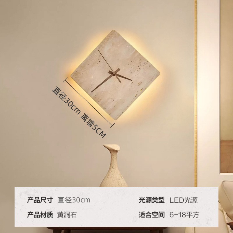 estilo japonés retro cabecera de cama agujero amarillo lámpara de pared de piedra silenciosa balcón sala de estar sofá TV pared de fondo escalera lámpara pasillo