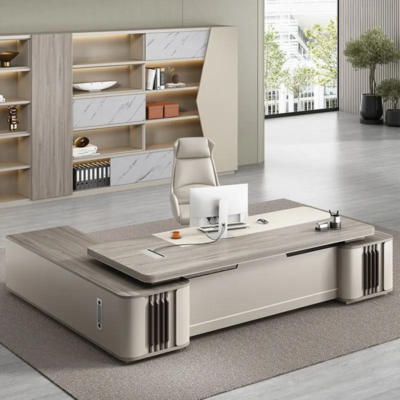 Office Furniture, Boss Desk, Modern Simple and Luxurious Office Executive Desk, Office Desk and Chair Set, Complete Set of Executive Desk Office Furniture, Boss Desk, Modern Simple and Luxurious Office Executive Desk, Office Desk and Chair Set, Complete Set of Executive Desk