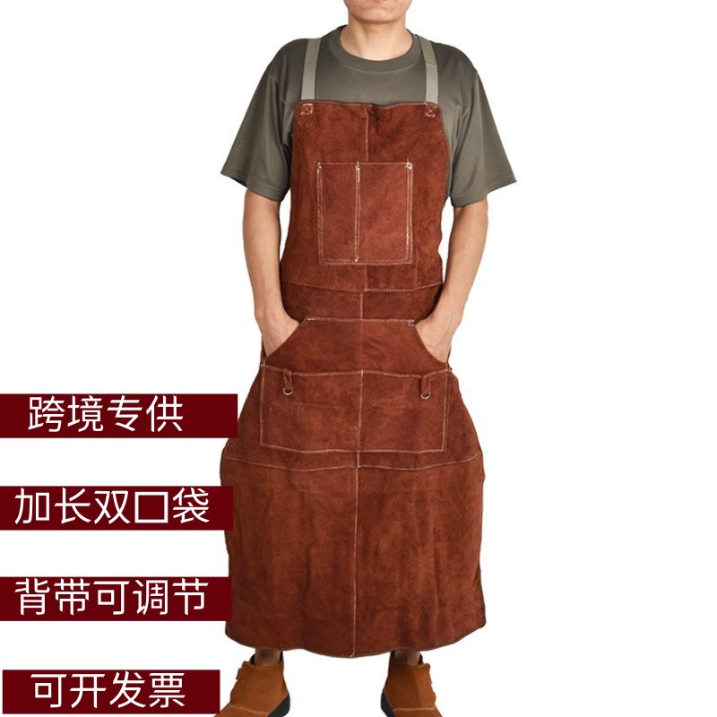 Производители прямая кожаная сварка фартук экспортное качество кожаная рабочая одежда трансграничный фартук амазонка фартук барбекю