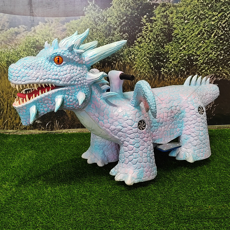 Simulación de silicona de piel suave dragón volador dinosaurio coche de atracciones en línea famoso padre-hijo centro comercial plaza fábrica de equipos de recreo fuente