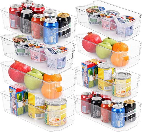 Cross-border kitchen refrigerator storage box best-selling set transparent PET box food and beverage organization storage box wholesale