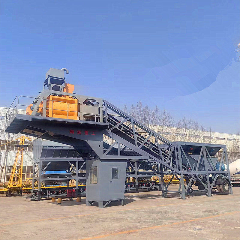 出口混凝土搅拌站设备 鸿达60站混凝土搅拌楼 60移动混凝土搅拌站