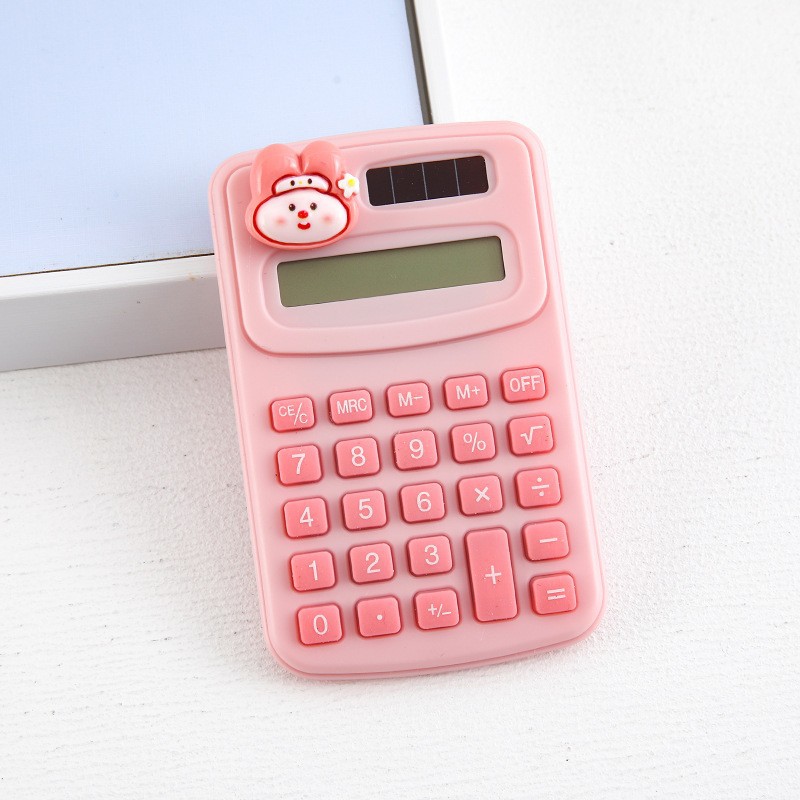 Calculadora mini de dibujos animados, diseño creativo para estudiantes