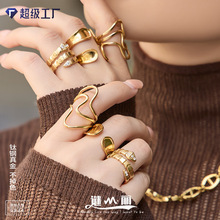 �������ݲ���������ʯ���ν�ָ��װ18K��ɫС����ưٴ�ָ��