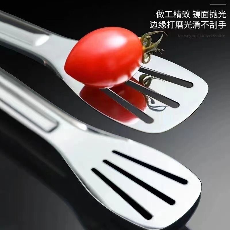 304ステンレス三線クリップシリコンハンドルステーキクリップセルフサービスクリップバーベキュークリップ食品クリップ焼肉クリップ|undefined