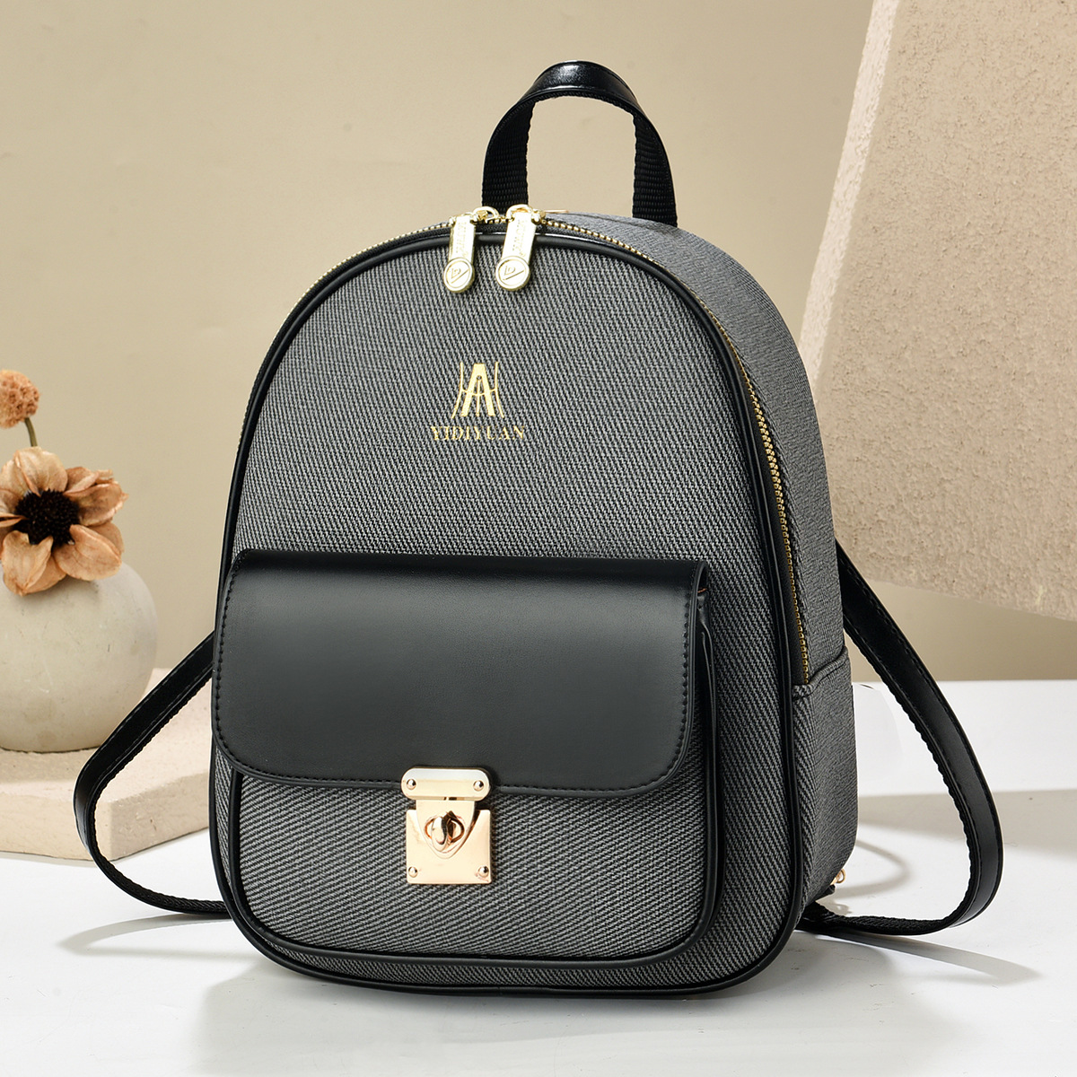 Mochila de color sólido, nuevo estilo 2025, elegante bolso de mujer, mochila escolar informal, mochila de viaje de doble uso, bolsos de exportación