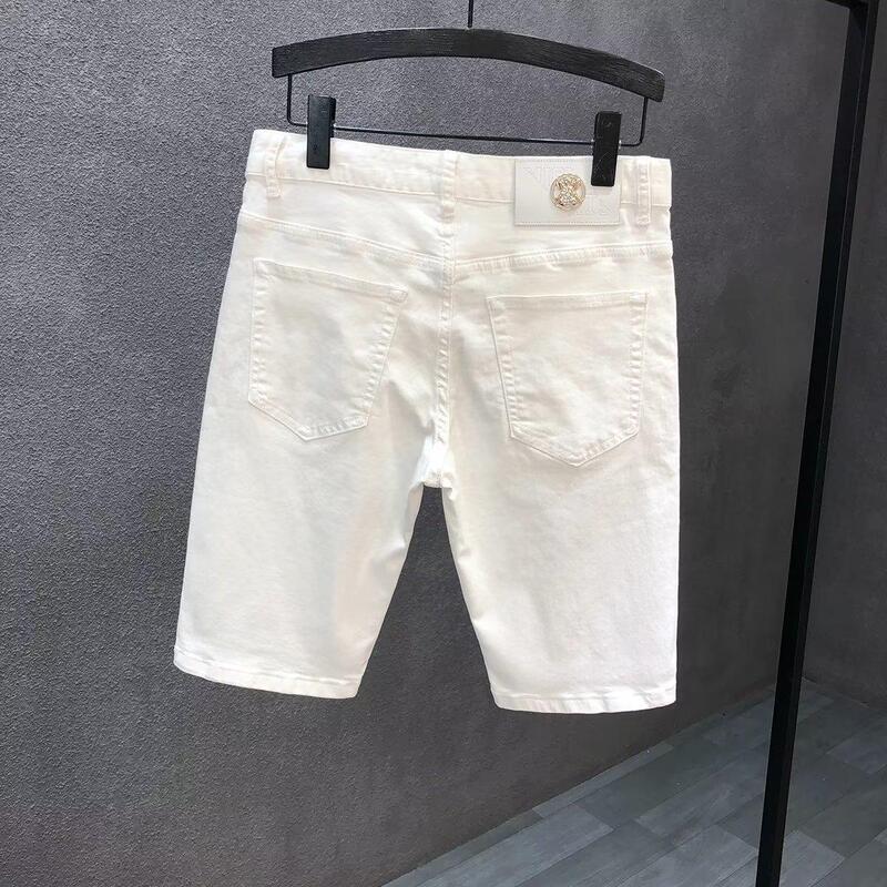 Denim Shorts Men's Summer Thin Five-point Pants Fashionable Comfortable Loose Straight Casual Stretch Outer Wear Middle Pants