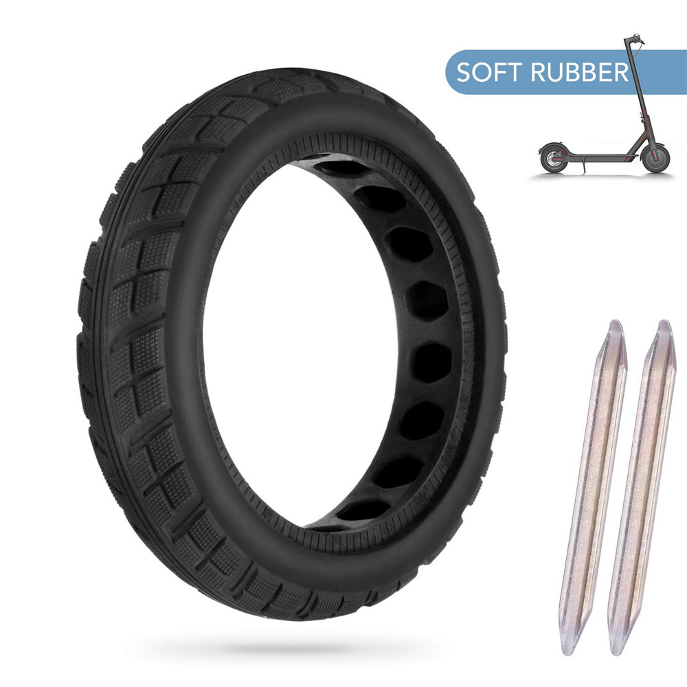 8.5寸电动滑板车轮胎8 1/2*2实心胎中空防爆减震胎花纹8.5*2轮胎