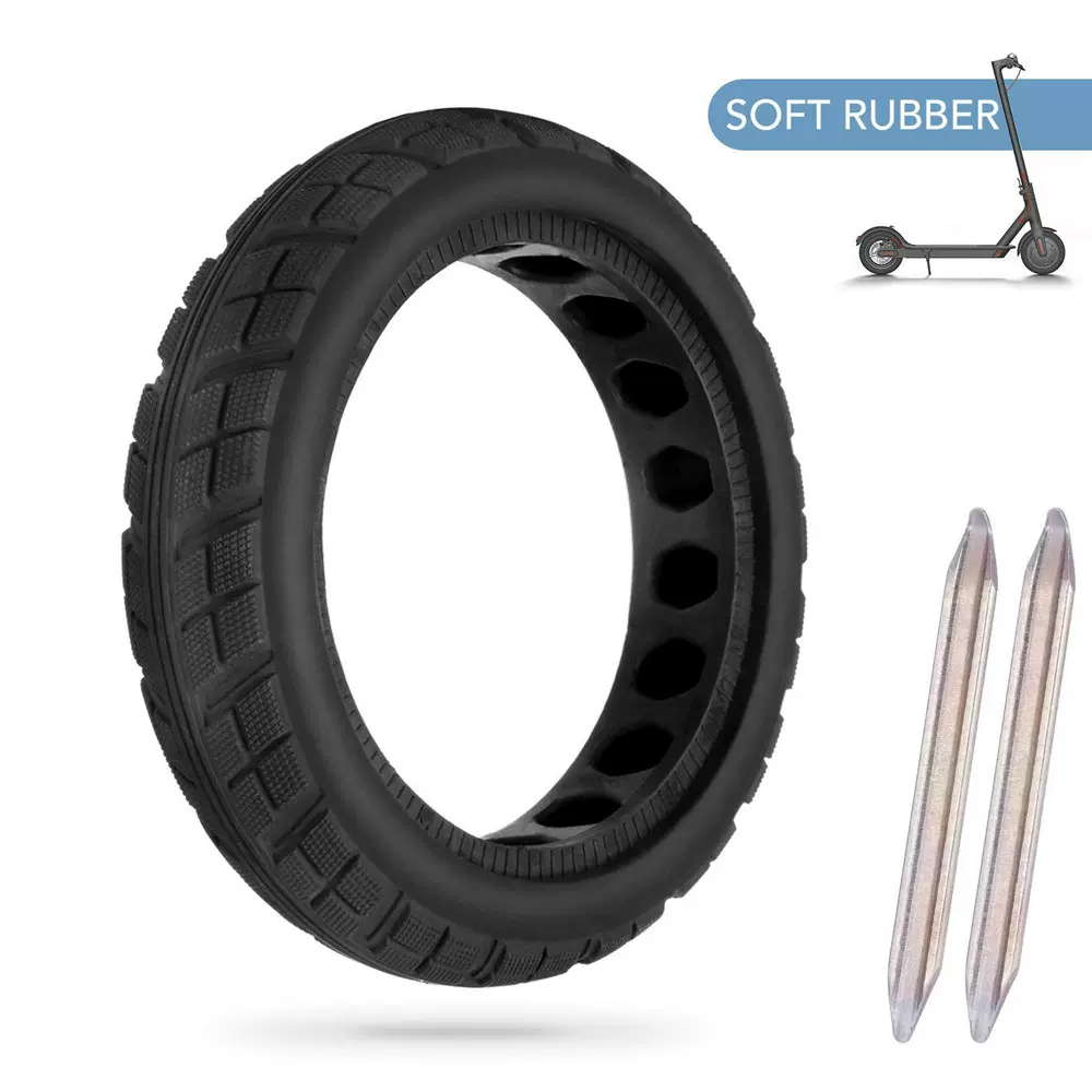 8.5寸电动滑板车轮胎8 1/2*2实心胎中空防爆减震胎花纹8.5*2轮胎