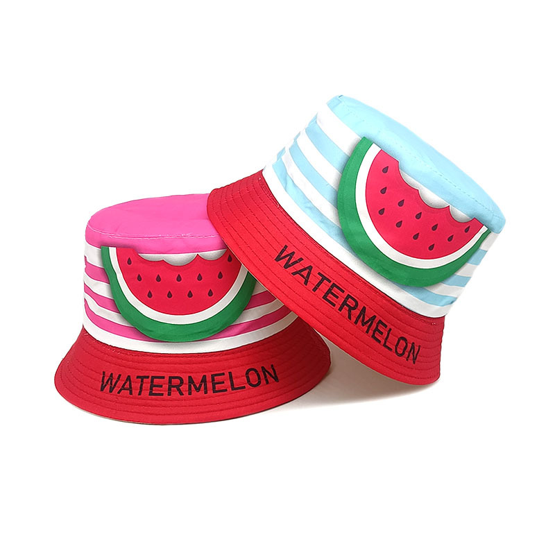 Children Unisex Cute Letter Watermelon Printing Bucket Hat display picture 2