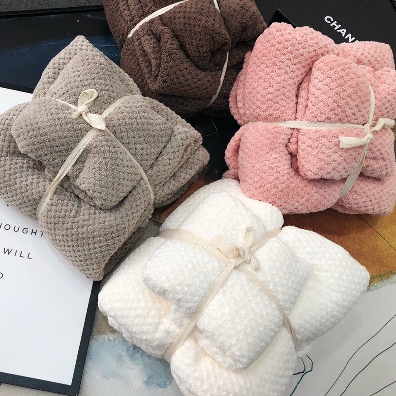 High density coral fleece towel bath towel set export absorbent towel wipe hair quick-drying sports couples dry hair towel