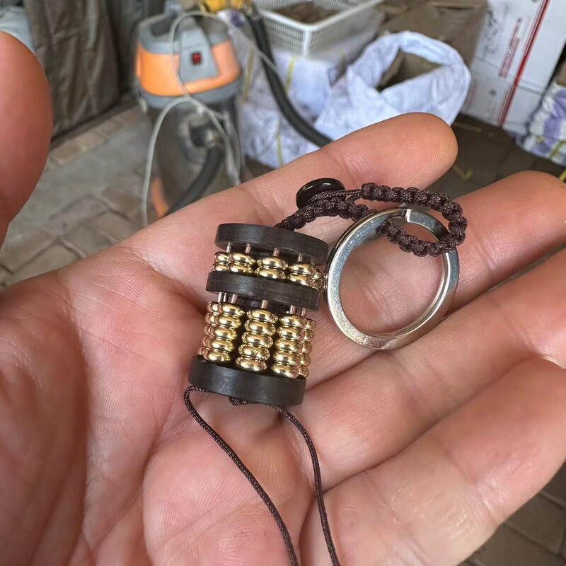 メーカー紫檀如意小そろばんキーホルダー真鍮如意紫檀木そろばんハンドルペンダントキーホルダー|undefined