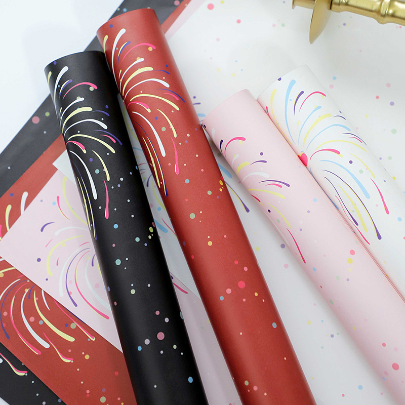 Huaxi papel de fuegos artificiales papel de embalaje de flores de alto nivel de color papel de forma rígida creativo material de envoltura de flores