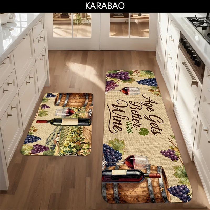 Transfronterizo temu agente de cocina esterilla de barro de algas esterilla de suelo absorción de agua esterilla de puerta de secado rápido dos conjuntos de esterilla antideslizante fácil de cuidar image 4