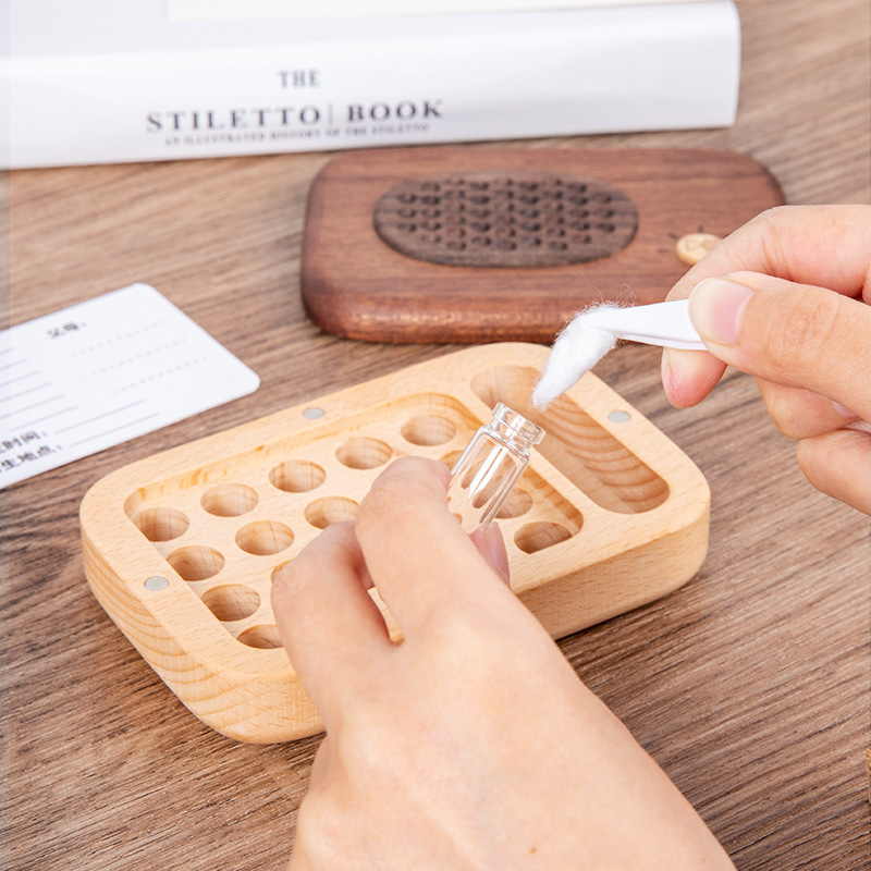 Nueva caja de almacenamiento de dientes de leche de haya para bebés, cámara creativa para niños pequeños, caja de almacenamiento de TV