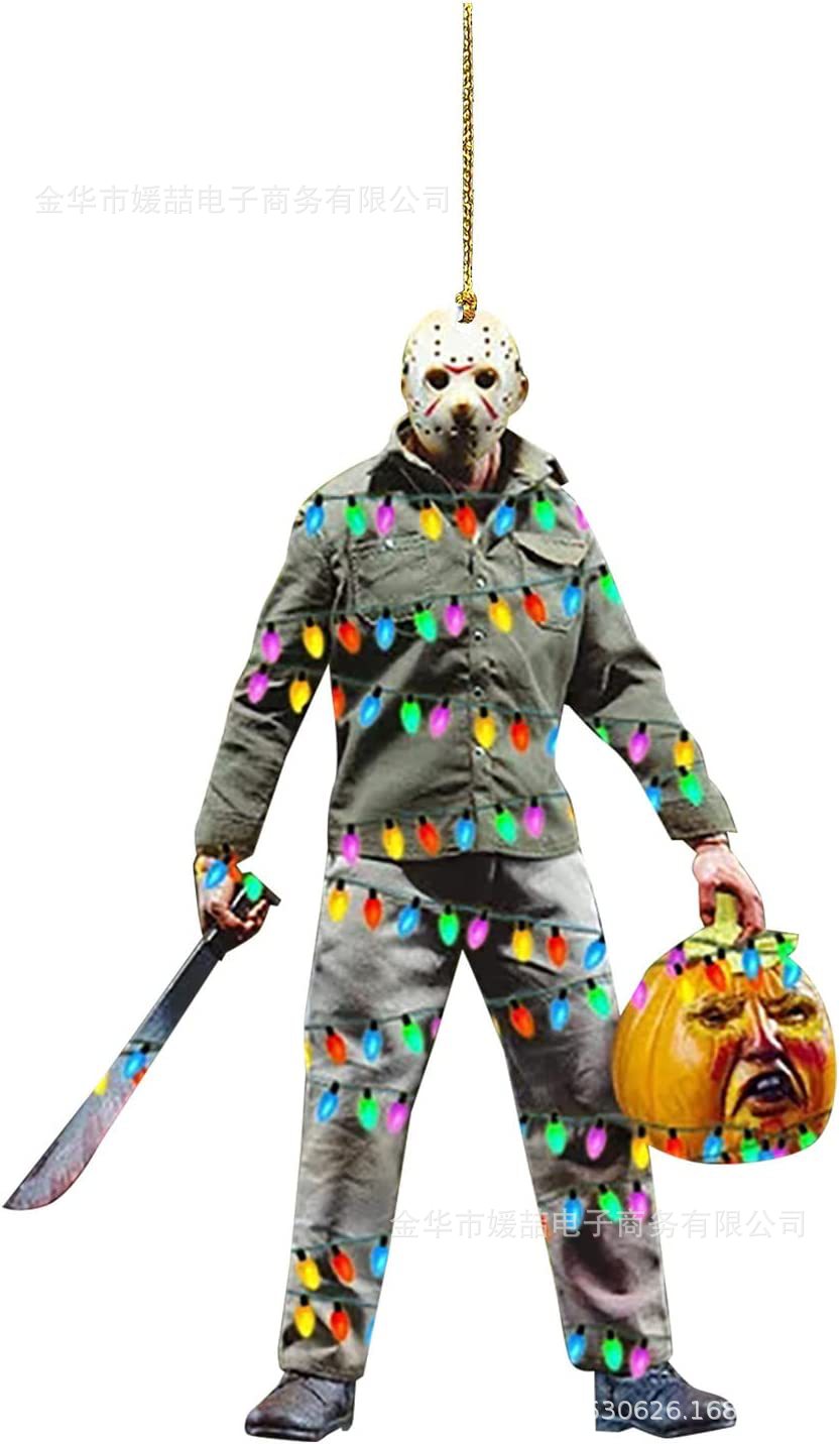 2022 nuevos productos transfronterizos personajes de película de terror decoraciones colgantes de Navidad Halloween colgantes de automóviles de Navidad