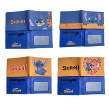 卡通可爱史迪仔硅胶钱包 星际宝贝 蓝色长耳朵史迪奇胶面短款钱夹