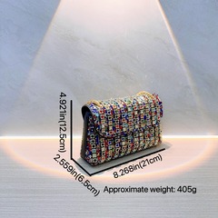 New foreign trade European and American retro underarm bag, casual fashionable rhinestones small bag, niche single shoulder bag, cross-slung dinner bag